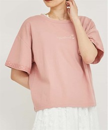 接触冷感ラメ刺繍Tシャツ