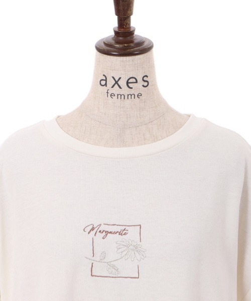 axes femme(アクシーズファム)の「接触冷感ラメ刺繍Tシャツ(Tシャツ/カットソー・レディース・ミント/ピンク/キナリ/グレイッシュベージュ/ブラック・FREE)」の11枚目の写真