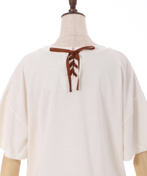 axes femme(アクシーズファム)の「接触冷感ラメ刺繍Tシャツ(Tシャツ/カットソー・レディース・ミント/ピンク/キナリ/グレイッシュベージュ/ブラック・FREE)」の13枚目の写真