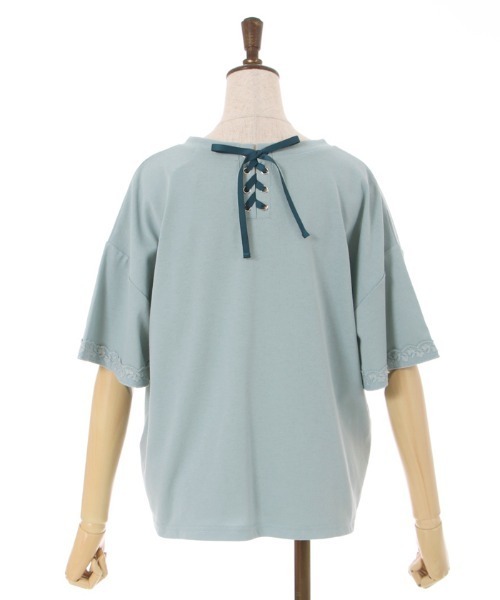 axes femme(アクシーズファム)の「接触冷感ラメ刺繍Tシャツ(Tシャツ/カットソー・レディース・ミント/ピンク/キナリ/グレイッシュベージュ/ブラック・FREE)」の17枚目の写真