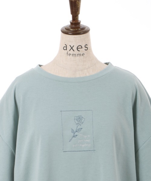 axes femme(アクシーズファム)の「接触冷感ラメ刺繍Tシャツ(Tシャツ/カットソー・レディース・ミント/ピンク/キナリ/グレイッシュベージュ/ブラック・FREE)」の20枚目の写真