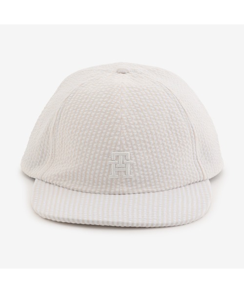 TOMMY HILFIGER（トミーヒルフィガー）の「サマーシアサッカーキャップ（キャップ・メンズ・アイボリー/ライトグリーン・FREE）」の6枚目の写真