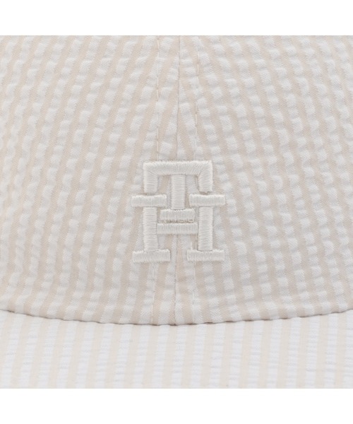 TOMMY HILFIGER（トミーヒルフィガー）の「サマーシアサッカーキャップ（キャップ・メンズ・アイボリー/ライトグリーン・FREE）」の9枚目の写真