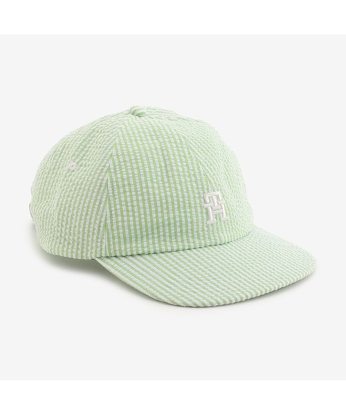 TOMMY HILFIGER（トミーヒルフィガー）の「サマーシアサッカーキャップ（キャップ・メンズ・アイボリー/ライトグリーン・FREE）」の11枚目の写真