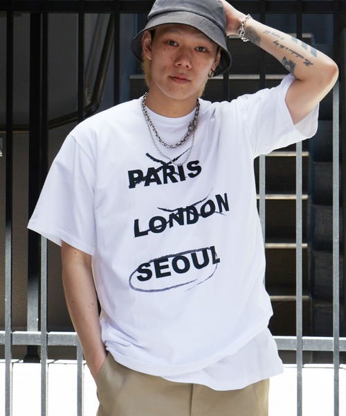 NO NEED(ノーニード)の「SEOUL/ソウル ビッグシルエット クルーネック Tシャツ(Tシャツ/カットソー・メンズ・ホワイト/ブラック/オレンジ・フリ-)」の8枚目の写真