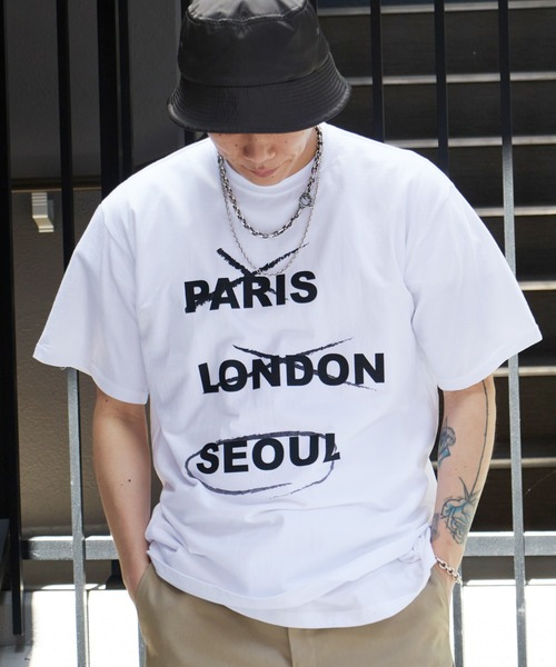 NO NEED(ノーニード)の「SEOUL/ソウル ビッグシルエット クルーネック Tシャツ(Tシャツ/カットソー・メンズ・ホワイト/ブラック/オレンジ・フリ-)」の9枚目の写真