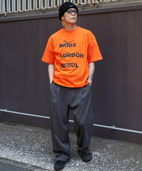 NO NEED(ノーニード)の「SEOUL/ソウル ビッグシルエット クルーネック Tシャツ(Tシャツ/カットソー・メンズ・ホワイト/ブラック/オレンジ・フリ-)」の19枚目の写真
