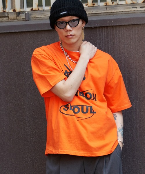 NO NEED(ノーニード)の「SEOUL/ソウル ビッグシルエット クルーネック Tシャツ(Tシャツ/カットソー・メンズ・ホワイト/ブラック/オレンジ・フリ-)」の17枚目の写真