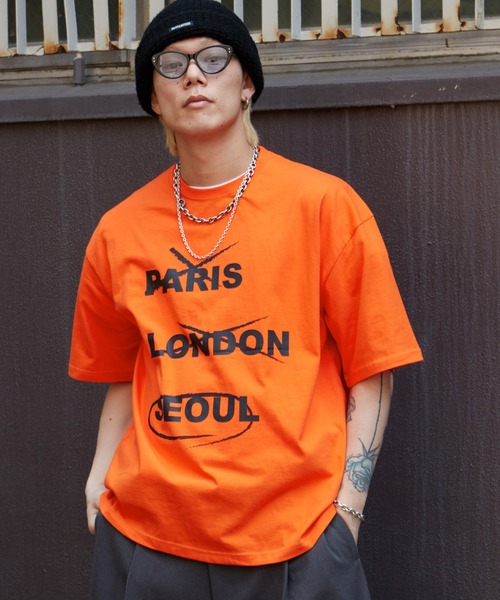 NO NEED(ノーニード)の「SEOUL/ソウル ビッグシルエット クルーネック Tシャツ(Tシャツ/カットソー・メンズ・ホワイト/ブラック/オレンジ・フリ-)」の16枚目の写真
