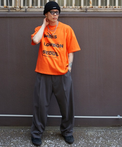 NO NEED(ノーニード)の「SEOUL/ソウル ビッグシルエット クルーネック Tシャツ(Tシャツ/カットソー・メンズ・ホワイト/ブラック/オレンジ・フリ-)」の20枚目の写真