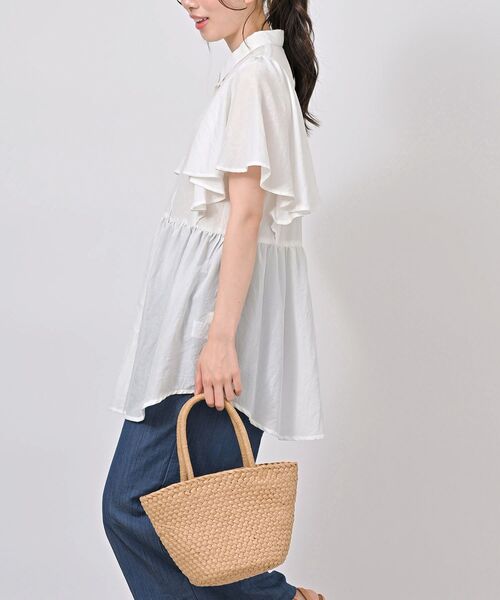 rps（アールピーエス）の「フレアー袖ペプラムチュニックブラウス（シャツ/ブラウス・レディース・オフホワイト/サックスブルー/ネイビー/イエロー・フリー）」の10枚目の写真