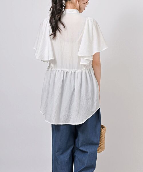 rps（アールピーエス）の「フレアー袖ペプラムチュニックブラウス（シャツ/ブラウス・レディース・オフホワイト/サックスブルー/ネイビー/イエロー・フリー）」の15枚目の写真