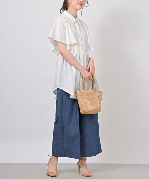 rps（アールピーエス）の「フレアー袖ペプラムチュニックブラウス（シャツ/ブラウス・レディース・オフホワイト/サックスブルー/ネイビー/イエロー・フリー）」の19枚目の写真