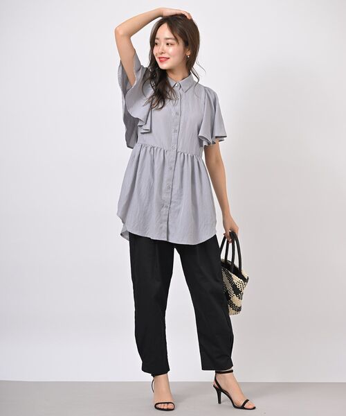 rps（アールピーエス）の「フレアー袖ペプラムチュニックブラウス（シャツ/ブラウス・レディース・オフホワイト/サックスブルー/ネイビー/イエロー・フリー）」の6枚目の写真