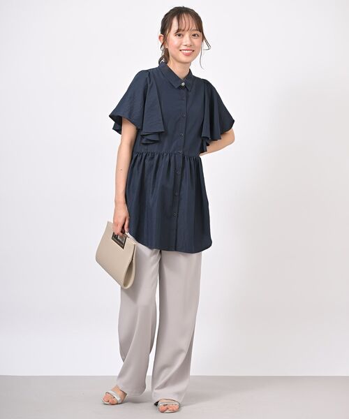 rps（アールピーエス）の「フレアー袖ペプラムチュニックブラウス（シャツ/ブラウス・レディース・オフホワイト/サックスブルー/ネイビー/イエロー・フリー）」の7枚目の写真