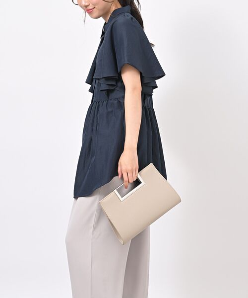 rps（アールピーエス）の「フレアー袖ペプラムチュニックブラウス（シャツ/ブラウス・レディース・オフホワイト/サックスブルー/ネイビー/イエロー・フリー）」の12枚目の写真