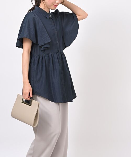 rps（アールピーエス）の「フレアー袖ペプラムチュニックブラウス（シャツ/ブラウス・レディース・オフホワイト/サックスブルー/ネイビー/イエロー・フリー）」の21枚目の写真