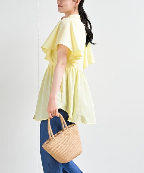 rps（アールピーエス）の「フレアー袖ペプラムチュニックブラウス（シャツ/ブラウス・レディース・オフホワイト/サックスブルー/ネイビー/イエロー・フリー）」の13枚目の写真