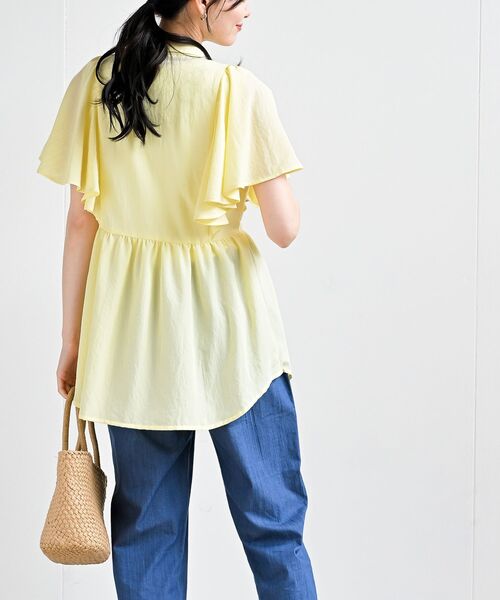 rps（アールピーエス）の「フレアー袖ペプラムチュニックブラウス（シャツ/ブラウス・レディース・オフホワイト/サックスブルー/ネイビー/イエロー・フリー）」の18枚目の写真