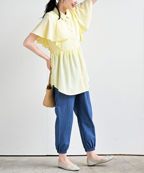 rps（アールピーエス）の「フレアー袖ペプラムチュニックブラウス（シャツ/ブラウス・レディース・オフホワイト/サックスブルー/ネイビー/イエロー・フリー）」の22枚目の写真