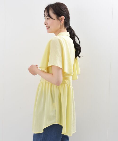 rps（アールピーエス）の「フレアー袖ペプラムチュニックブラウス（シャツ/ブラウス・レディース・オフホワイト/サックスブルー/ネイビー/イエロー・フリー）」の9枚目の写真