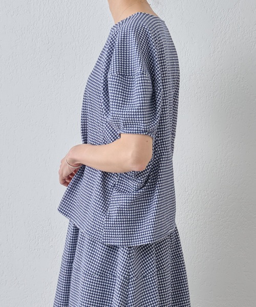 BEARDSLEY（ビアズリー）の「コクーン スリーブカットソー（Tシャツ/カットソー・レディース・ブルー/ブラック・FREE）」の6枚目の写真