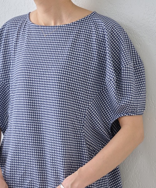 BEARDSLEY（ビアズリー）の「コクーン スリーブカットソー（Tシャツ/カットソー・レディース・ブルー/ブラック・FREE）」の9枚目の写真