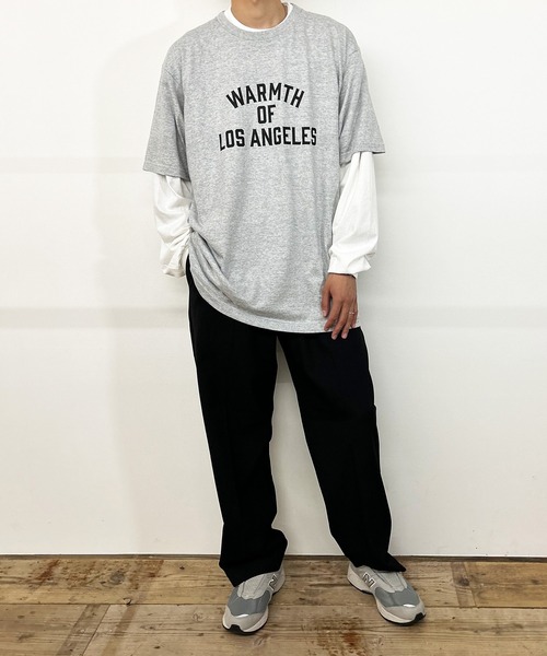 Kotoe(コトエ)の「【UNISEX】 ビッグシルエットカットソー 半袖tee トップス カレッジロゴTシャツ レディース メンズ(Tシャツ/カットソー・レディース・グレー/ホワイト/ネイビー/ホワイト系その他・FREE)」の9枚目の写真