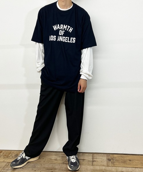 Kotoe(コトエ)の「【UNISEX】 ビッグシルエットカットソー 半袖tee トップス カレッジロゴTシャツ レディース メンズ(Tシャツ/カットソー・レディース・グレー/ホワイト/ネイビー/ホワイト系その他・FREE)」の8枚目の写真