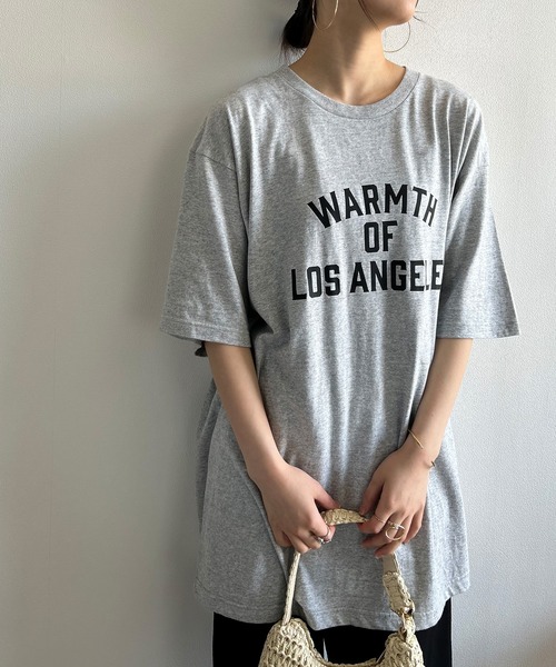 Kotoe(コトエ)の「【UNISEX】 ビッグシルエットカットソー 半袖tee トップス カレッジロゴTシャツ レディース メンズ(Tシャツ/カットソー・レディース・グレー/ホワイト/ネイビー/ホワイト系その他・FREE)」の6枚目の写真