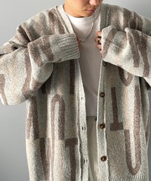 classicalelf（クラシカルエルフ）の「ヴィンテージ感でこなれ感を演出。前後2wayリサイクルポリエステルBIGロゴカーディガン（カーディガン/ボレロ・メンズ）」