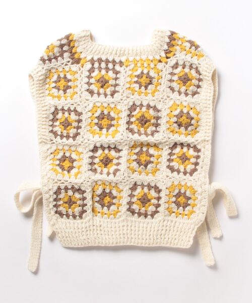 チチカカ(チチカカ)の「ハンドクロシェベスト(ベスト・レディース・グレー/ホワイト・FREE)」の3枚目の写真