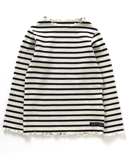 BREEZE（ブリーズ）の「メロウリブTシャツ（Tシャツ/カットソー・キッズ・サックスブルー/ブラック/ピンク/アイボリー/グリーン/マスタード・110/130/120/100/140/80/90）」の2枚目の写真