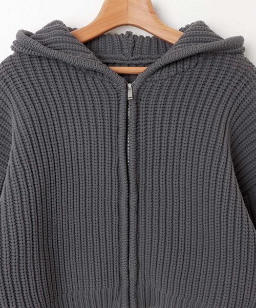 ショート丈スポンディッシュニットパーカー（カーディガン/ボレロ