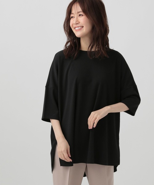 Elura（エルーラ）の「リブドルマンプルオーバー（Tシャツ/カットソー・レディース・ブラック/ホワイト/ネイビー・MEDIUM/LARGE）」の2枚目の写真