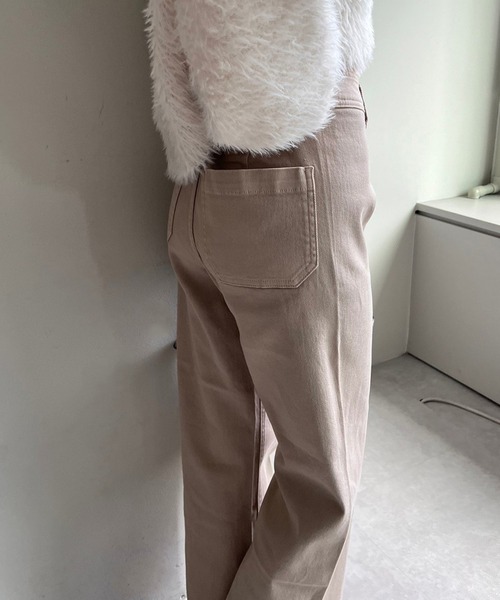 one after another NICE CLAUP（ワンアフターアナザーナイスクラップ）の「【WEB限定】S/M/Lサイズあり/ストレッチカラーデニム（デニムパンツ・レディース・ピンク/ブラック/ベージュ・LARGE/MEDIUM/SMALL）」の4枚目の写真