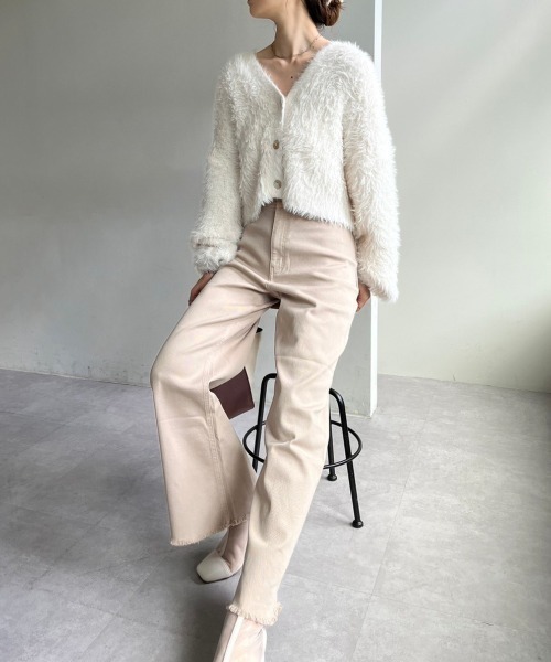 one after another NICE CLAUP（ワンアフターアナザーナイスクラップ）の「【WEB限定】S/M/Lサイズあり/ストレッチカラーデニム（デニムパンツ・レディース・ピンク/ブラック/ベージュ・LARGE/MEDIUM/SMALL）」の5枚目の写真