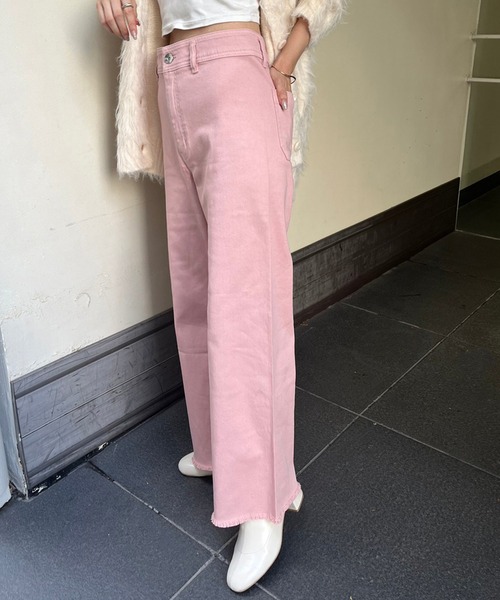 one after another NICE CLAUP（ワンアフターアナザーナイスクラップ）の「【WEB限定】S/M/Lサイズあり/ストレッチカラーデニム（デニムパンツ・レディース・ピンク/ブラック/ベージュ・LARGE/MEDIUM/SMALL）」の17枚目の写真