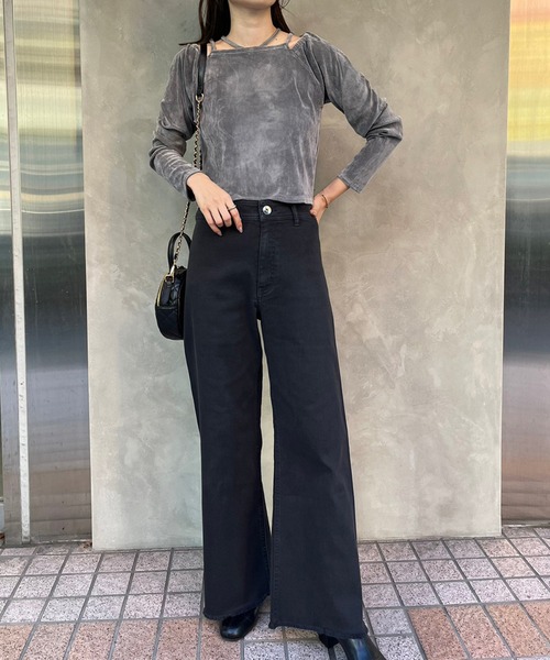 one after another NICE CLAUP（ワンアフターアナザーナイスクラップ）の「【WEB限定】S/M/Lサイズあり/ストレッチカラーデニム（デニムパンツ・レディース・ピンク/ブラック/ベージュ・LARGE/MEDIUM/SMALL）」の11枚目の写真