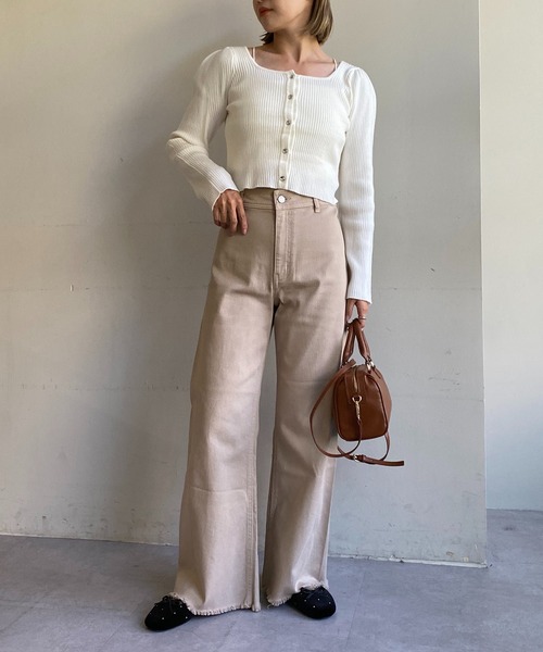 one after another NICE CLAUP（ワンアフターアナザーナイスクラップ）の「【WEB限定】S/M/Lサイズあり/ストレッチカラーデニム（デニムパンツ・レディース・ピンク/ブラック/ベージュ・LARGE/MEDIUM/SMALL）」の18枚目の写真