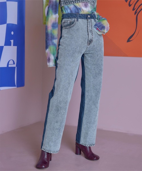 miette(ミエット)の「バイカラーストレートデニムパンツ(デニムパンツ・レディース・ブルー系その他/グレー系その他・M)」の7枚目の写真