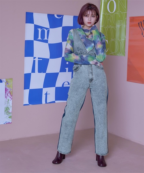 miette(ミエット)の「バイカラーストレートデニムパンツ(デニムパンツ・レディース・ブルー系その他/グレー系その他・M)」の8枚目の写真