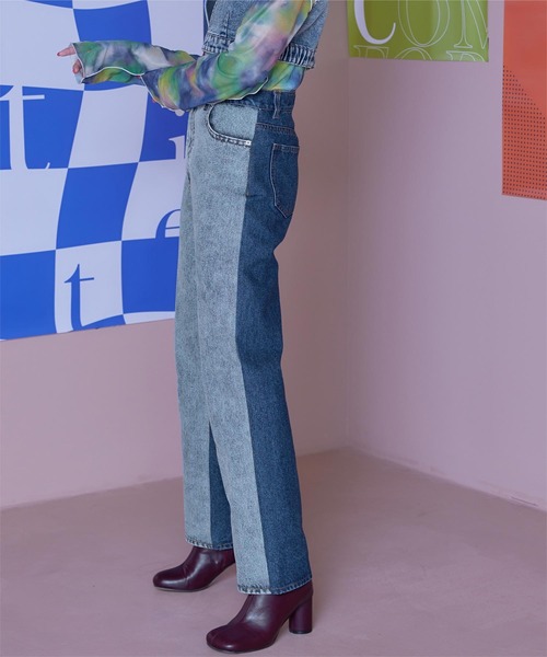 miette(ミエット)の「バイカラーストレートデニムパンツ(デニムパンツ・レディース・ブルー系その他/グレー系その他・M)」の11枚目の写真