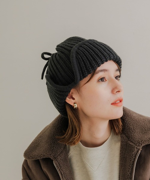 SMELLY（スメリー）の「リブニットフライトキャップ（ニットキャップ