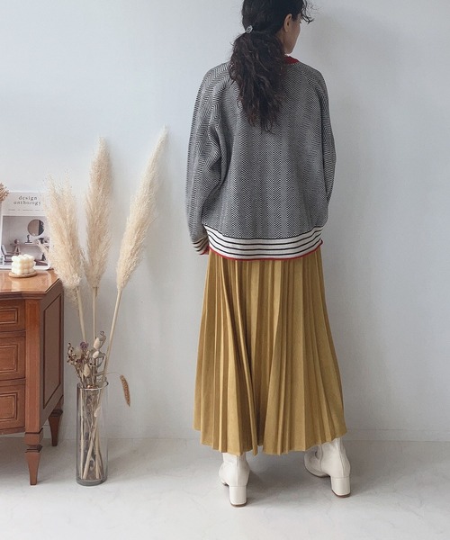 新品　アズ ノゥ アズ ドゥ バズ　★　ニットWRAPタイトSK　前裾スリット Slim fitted midi skirt | Offwhite | NEW YORKER
