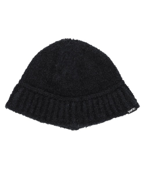 X-girl（エックスガール）の「LOOSE KNIT CAP（ニットキャップ/ビーニー・レディース・グレー/オレンジ/ブラック・ONE SIZE）」の2枚目の写真