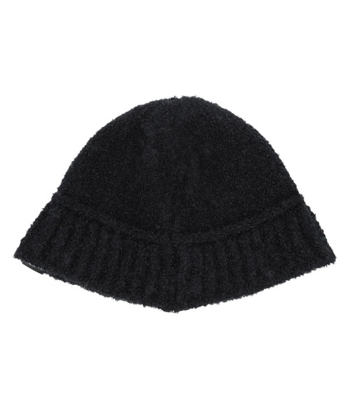 X-girl（エックスガール）の「LOOSE KNIT CAP（ニットキャップ/ビーニー・レディース・グレー/オレンジ/ブラック・ONE SIZE）」の4枚目の写真