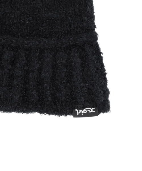 X-girl（エックスガール）の「LOOSE KNIT CAP（ニットキャップ/ビーニー・レディース・グレー/オレンジ/ブラック・ONE SIZE）」の5枚目の写真