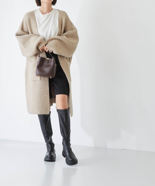 menue(メヌエ)の「厚底ストレッチロングブーツ(ブーツ・レディース・ブラック/ダークブラウン・M/L/S)」の6枚目の写真