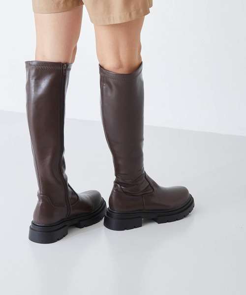 menue(メヌエ)の「厚底ストレッチロングブーツ(ブーツ・レディース・ブラック/ダークブラウン・M/L/S)」の14枚目の写真